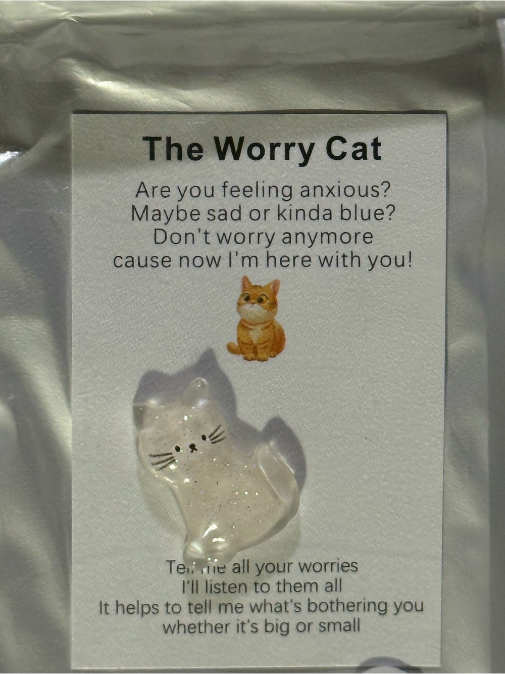 The Worry Cat Pocket Hug/Poem Card take this little kitty everywhere ❤️🥰🐈🐈⬛